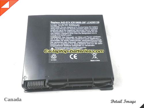 Replacement ASUS ICR18650-26F Laptop Computer Battery A42-G74 Li-ion 5200mAh Black In Canada 