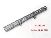 Original ASUS A41N1308 battery 14.4V 37Wh Black