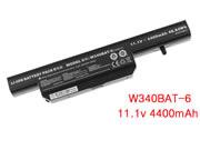 Replacement CLEVO W340BAT-6 battery 11.1V 4400mAh, 48.84Wh  Black