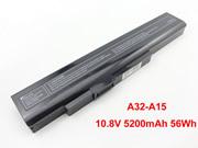 Replacement MEDION A32-A15 battery 10.8V 5200mAh, 56Wh  Black