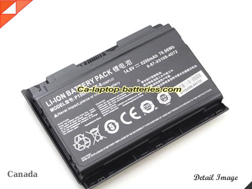  image 3 of Genuine CLEVO P150SM-A Battery For laptop 5200mAh, 76.96Wh , 14.8V, Black , Li-ion