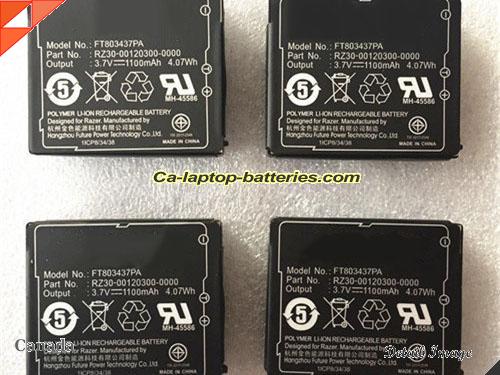  image 5 of FT803437PA Battery, Canada Li-ion Rechargeable 1100mAh, 4.07Wh  RAZER FT803437PA Batteries