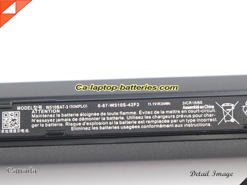  image 3 of 6-87-W510S Battery, Canada Li-ion Rechargeable 24Wh CLEVO 6-87-W510S Batteries