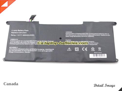  image 2 of ASUS UX21e-sh52 Replacement Battery 4800mAh, 35Wh  7.4V Black Li-Polymer