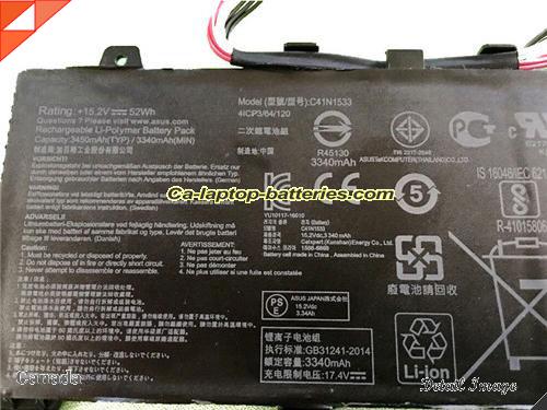  image 2 of Genuine ASUS ZenBook Flip UX560UX Battery For laptop 3410mAh, 52Wh , 15.2V, Black , Li-ion