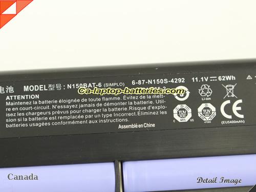  image 2 of Genuine CLEVO N170RD1 Battery For laptop 62Wh, 11.1V, Black , Li-ion