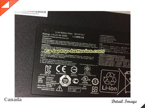  image 2 of B41N1327 Battery, CAD$Coming soon! Canada Li-ion Rechargeable 2880mAh, 45Wh  ASUS B41N1327 Batteries