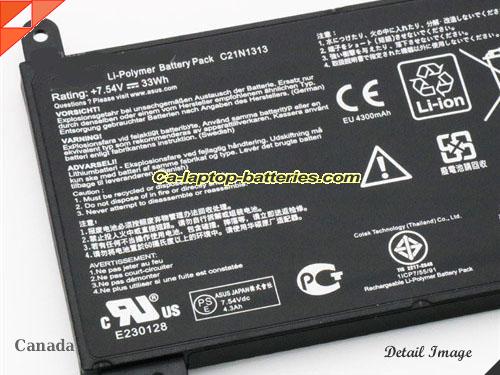  image 2 of Genuine ASUS Transformer Book Trio TX201LA Battery For laptop 4400mAh, 33Wh , 7.54V, Black , Li-ion