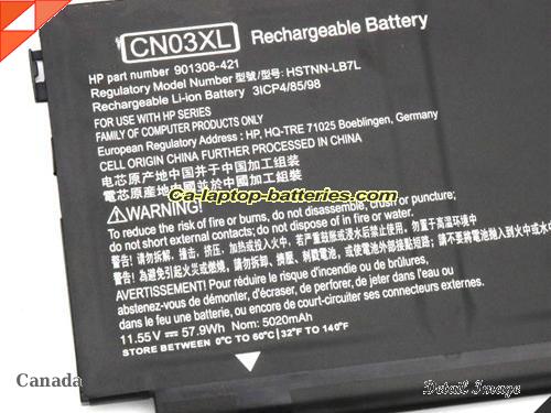  image 2 of Genuine HP 13-AB001 Battery For laptop 4795mAh, 57.95Wh , 11.55V, Black , Li-ion