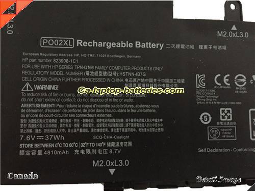  image 2 of PO02XL Battery, Canada Li-ion Rechargeable 4810mAh, 37Wh  HP PO02XL Batteries