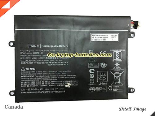 image 1 of SW02XL Battery, Canada Li-ion Rechargeable 4221mAh, 33Wh  HP SW02XL Batteries