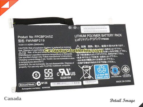  image 5 of Genuine FUJITSU UH572 series Battery For laptop 2840mAh, 42Wh , 14.8V, Black , Li-ion