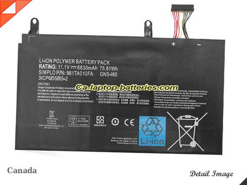  image 5 of GNS-I60 Battery, Canada Li-ion Rechargeable 6830mAh, 76Wh  GIGABYTE GNS-I60 Batteries