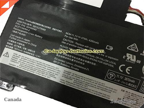  image 2 of Genuine LENOVO ThinkPad S5 Battery For laptop 4280mAh, 47Wh , 11.1V, Black , Li-ion