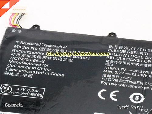  image 2 of H12GT201A Battery, Canada Li-ion Rechargeable 6000mAh, 23Wh  LENOVO H12GT201A Batteries