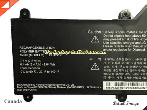  image 2 of LBH122SE Battery, Canada Li-ion Rechargeable 6400mAh, 49Wh  LG LBH122SE Batteries
