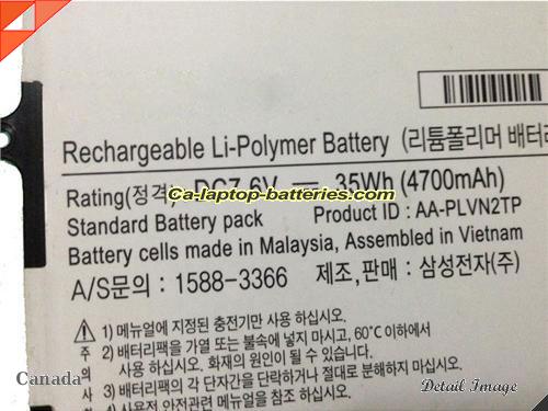  image 2 of AA-PLVN2TP Battery, Canada Li-ion Rechargeable 4700mAh, 35Wh  SAMSUNG AA-PLVN2TP Batteries