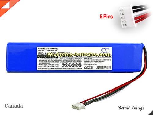  image 1 of GSP0931134 Battery, Canada Li-ion Rechargeable 5000mAh, 37Wh  JBL GSP0931134 Batteries