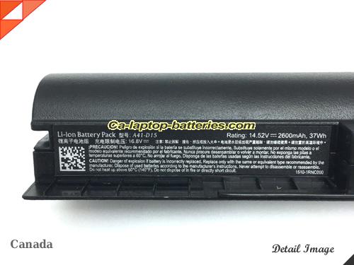  image 2 of Genuine MEDION A41-D15 Battery For laptop 2600mAh, 37Wh , 14.52V, Black , Li-ion