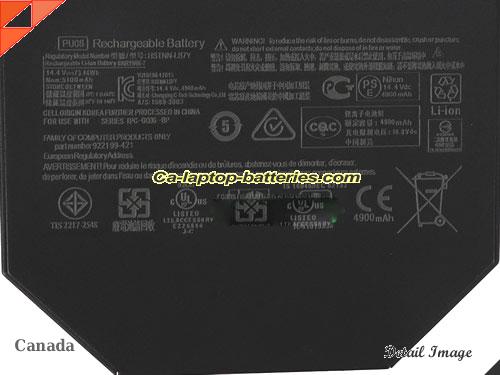  image 2 of TPN-W129 Battery, Canada Li-ion Rechargeable 4900mAh, 73.44Wh  HP TPN-W129 Batteries
