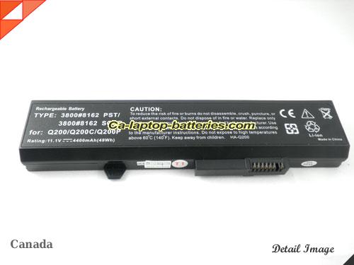  image 5 of HASEE Q200 Replacement Battery 4400mAh 11.1V Black Li-ion