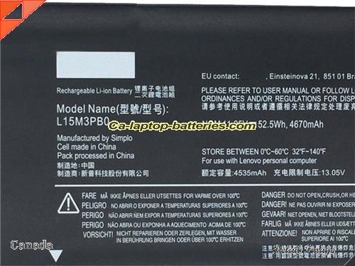  image 2 of 5B10R38659 Battery, Canada Li-ion Rechargeable 4700mAh, 53Wh  LENOVO 5B10R38659 Batteries