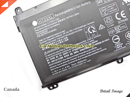  image 2 of Genuine HP 15-CS0010TX Battery For laptop 3470mAh, 41.9Wh , 11.55V, Black , Li-Polymer