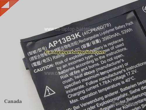  image 2 of Genuine ACER Aspire E15 ES1-511-C3M4 Battery For laptop 3460mAh, 53Wh , 15V, Black , Li-Polymer