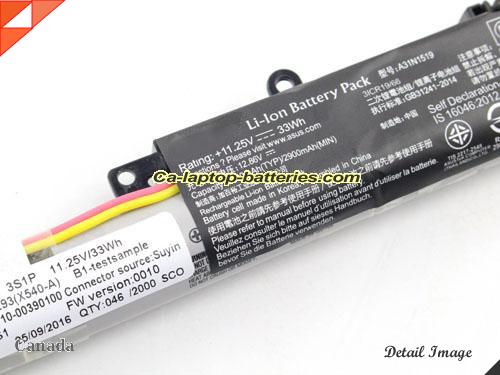  image 2 of Genuine ASUS X540UV-DM021T Battery For laptop 2933mAh, 33Wh , 11.25V, Black , Li-ion