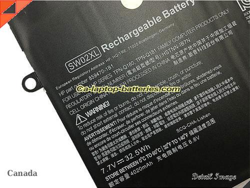  image 2 of Genuine HP Notebook X2 10-P010NR Battery For laptop 4221mAh, 33Wh , 7.7V, Black , Li-ion
