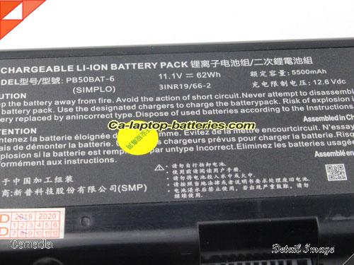  image 4 of Genuine CLEVO PB70EF-G Battery For laptop 5500mAh, 62Wh , 11.1V, Black , Li-ion