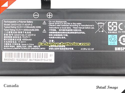 image 3 of GKIDY-03-17-4S1P-0 Battery, Canada Li-ion Rechargeable 4100mAh, 62.32Wh  GETAC GKIDY-03-17-4S1P-0 Batteries