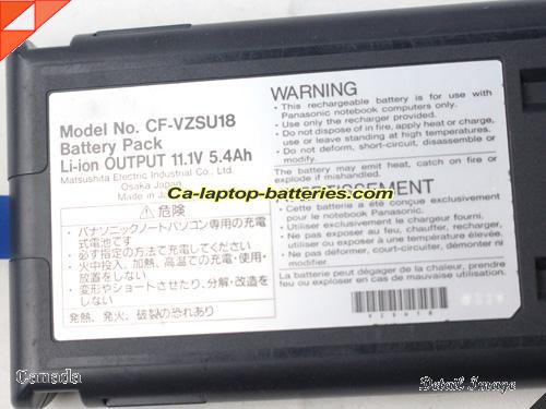  image 5 of CF-VZSU18BU Battery, Canada Li-ion Rechargeable 5400mAh, 5.4Ah PANASONIC CF-VZSU18BU Batteries