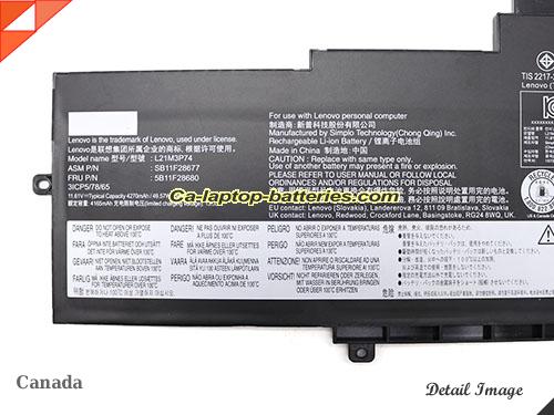  image 4 of Genuine LENOVO ThinkPad X1 Nano Gen 2 21E8001QRI Battery For laptop 4270mAh, 49.57Wh , 11.61V, Black , Li-ion