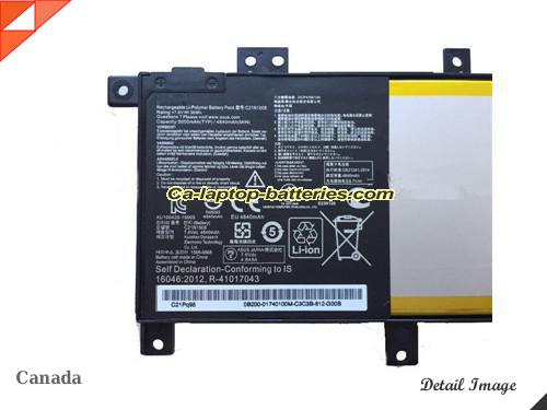  image 2 of Genuine ASUS A456UR7500 Battery For laptop 5000mAh, 38Wh , 7.6V, Black , Li-ion