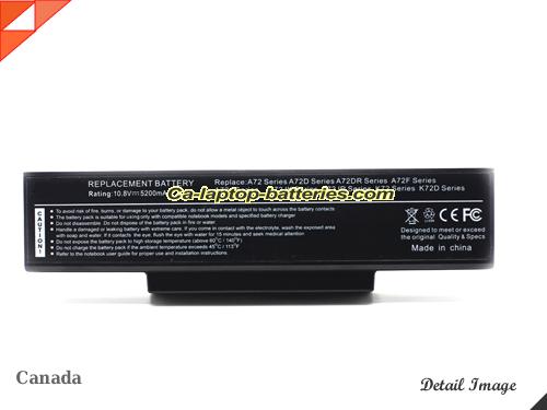  image 5 of A32-K72 Battery, Canada Li-ion Rechargeable 5200mAh ASUS A32-K72 Batteries