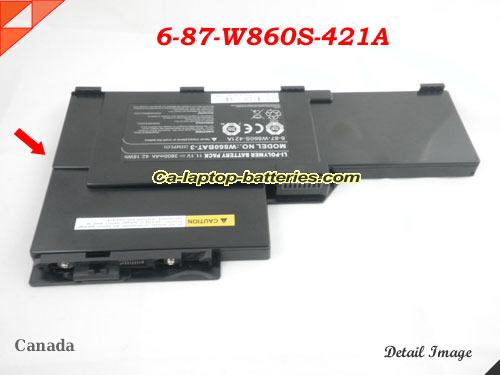  image 4 of 6-87-W860S-421A Battery, Canada Li-ion Rechargeable 3800mAh CLEVO 6-87-W860S-421A Batteries