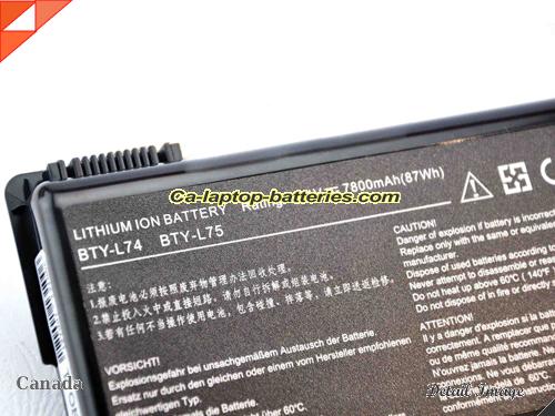  image 2 of BTY-L75 Battery, Canada Li-ion Rechargeable 7800mAh MSI BTY-L75 Batteries