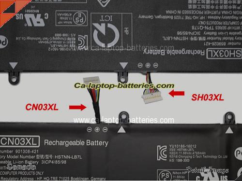  image 4 of Genuine HP Envy 13-AB055NR Battery For laptop 5020mAh, 57.95Wh , 11.55V, Black , Li-ion