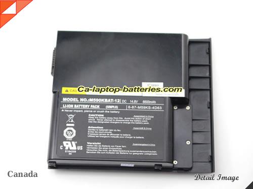  image 2 of Genuine CLEVO M59K Battery For laptop 6600mAh, 14.8V, Black , Li-ion