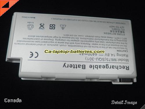  image 2 of GATEWAY M675E Replacement Battery 4400mAh 14.8V Sliver Li-ion