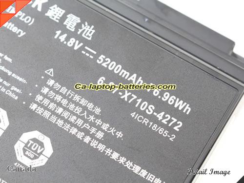  image 5 of 6-87-X710S-4271 Battery, Canada Li-ion Rechargeable 5200mAh, 76.96Wh  CLEVO 6-87-X710S-4271 Batteries