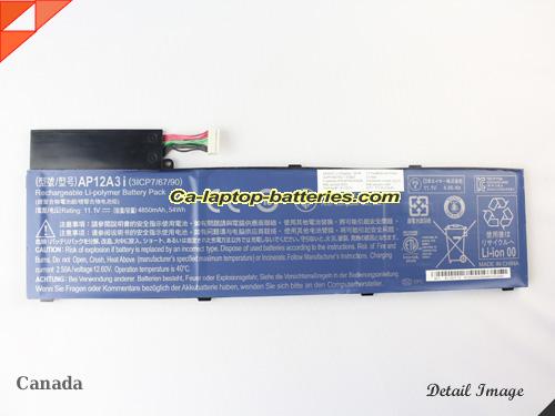  image 5 of AP12A3l Battery, Canada Li-ion Rechargeable 4850mAh, 54Wh  ACER AP12A3l Batteries
