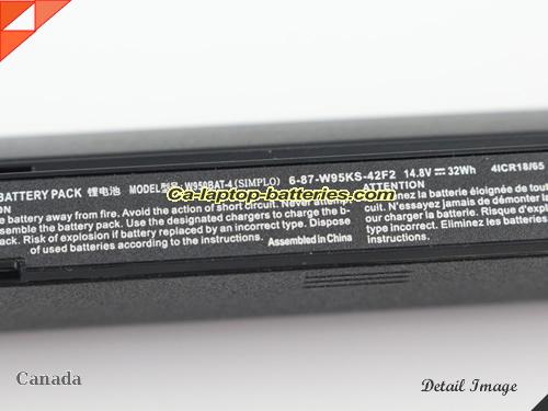  image 2 of Genuine CLEVO W970TUQ Battery For laptop 31.68Wh, 14.8V, Black , Li-ion