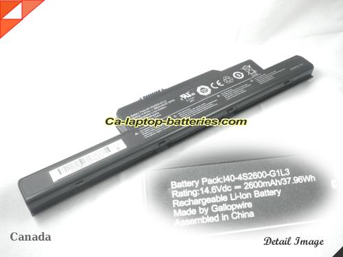  image 1 of Replacement UNIWILL I40-4S2600-G1L3 Laptop Computer Battery  Li-ion 2600mAh, 37.96Wh Black In Canada