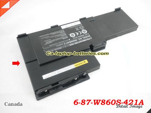  image 1 of Genuine CLEVO W860BAT-3 Laptop Computer Battery 6-87-W860BAT-3 Li-ion 3800mAh Black In Canada