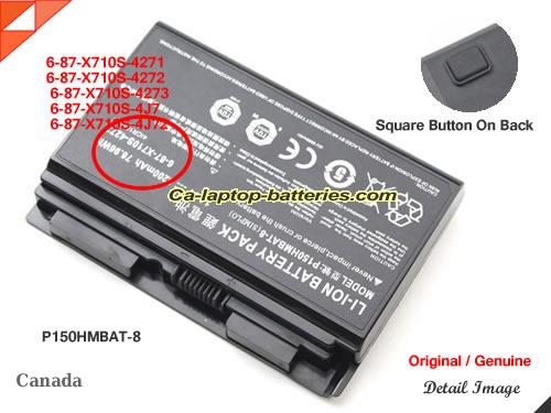  image 1 of Genuine CLEVO 6-87-X710S-4J72 Laptop Computer Battery 6-87-X710S-4272 Li-ion 5200mAh, 76.96Wh Black In Canada