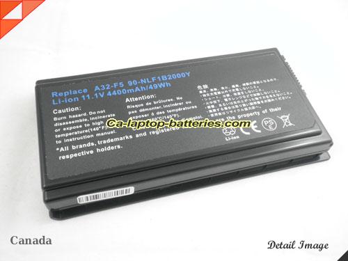  image 1 of Replacement ASUS 70-NLF1B2000Z Laptop Computer Battery BATAS2000 Li-ion 5200mAh Black In Canada
