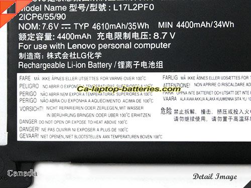  image 2 of Genuine LENOVO L17M2PF1 Laptop Computer Battery L17M2PF0 Li-ion 4610mAh, 35Wh  In Canada