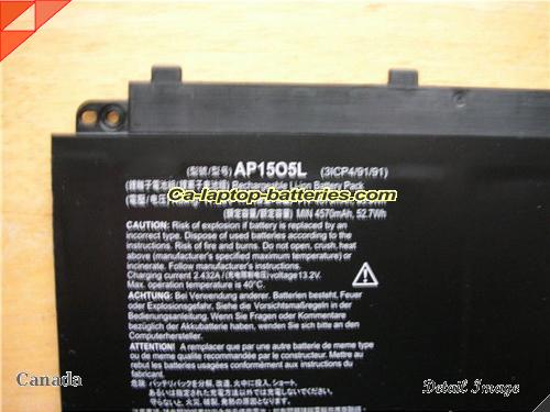  image 2 of Genuine ACER AP15O5L Laptop Computer Battery AP15O3K Li-ion 4670mAh, 53Wh Black In Canada